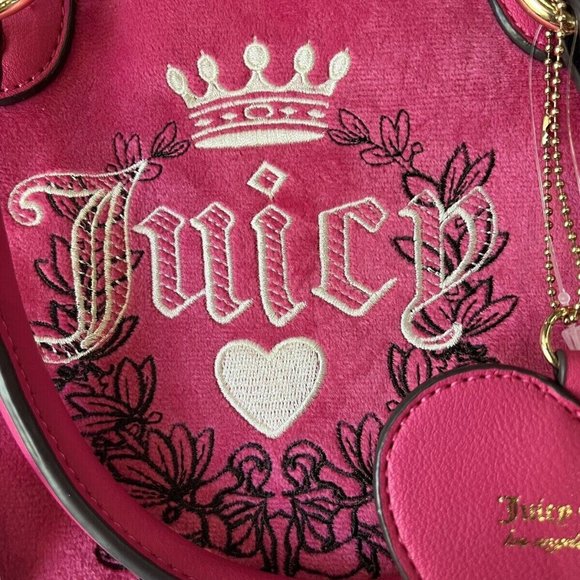 Juicy Couture Bag HOT PINK FREE LOVE HERITAGE Bowler Bag - Picture 2 of 5